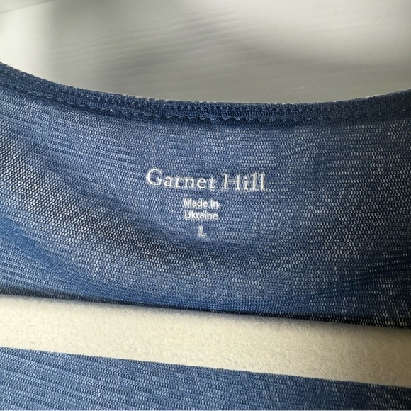 Garnet Hill Sleeveless Tencel Jersey Dress Side Pockets Blue Large - Picture 3 of 7